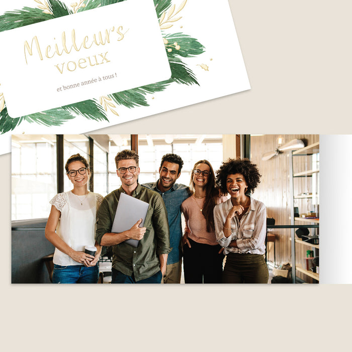 Cartes de Voeux Mairie Branches Sapin et Or