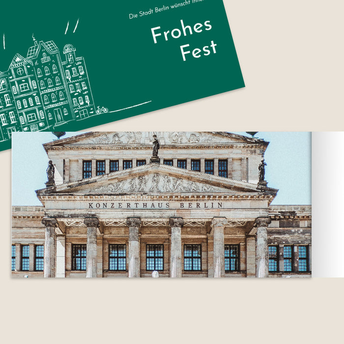 Weihnachtskarten-Rathaus Illustrierte Stadt