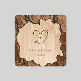 Coeur gravé sur Bois