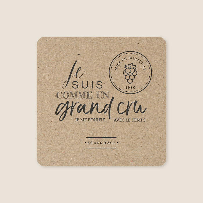 Carte invitation anniversaire adulte Du Vin et des Années
