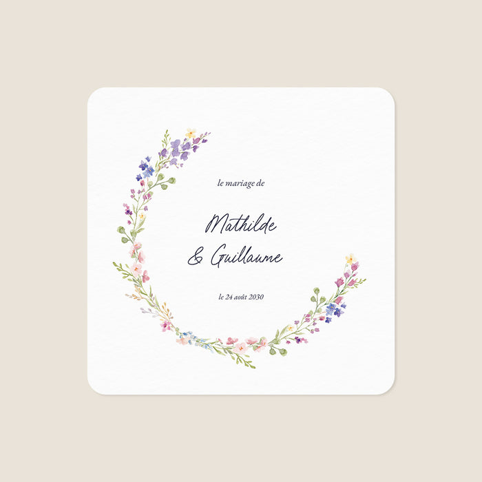 Les iconiques de Planet Cards Couronne de fleurs et aquarelle