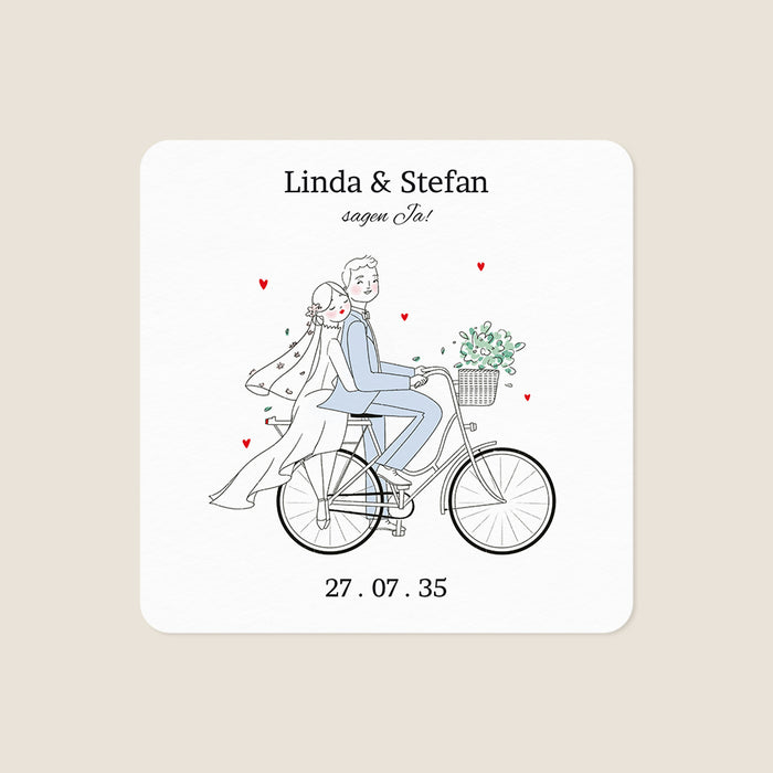Romantische Hochzeitseinladung Fahrradtour