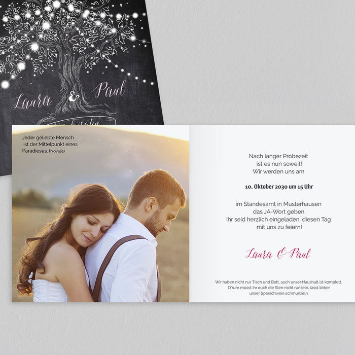 Hochzeitseinladungen Arbre lumineux