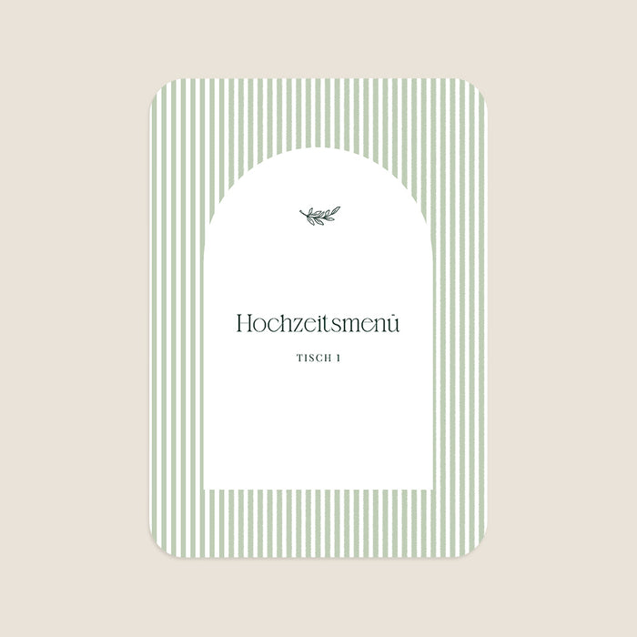 Menükarten Hochzeit Elegante Streifen