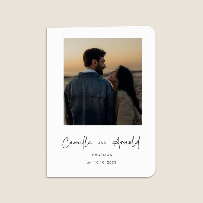 Moderne Einladungskarten Hochzeit Hochformat mit Foto