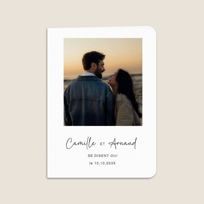 Faire-part mariage moderne Portrait Photo