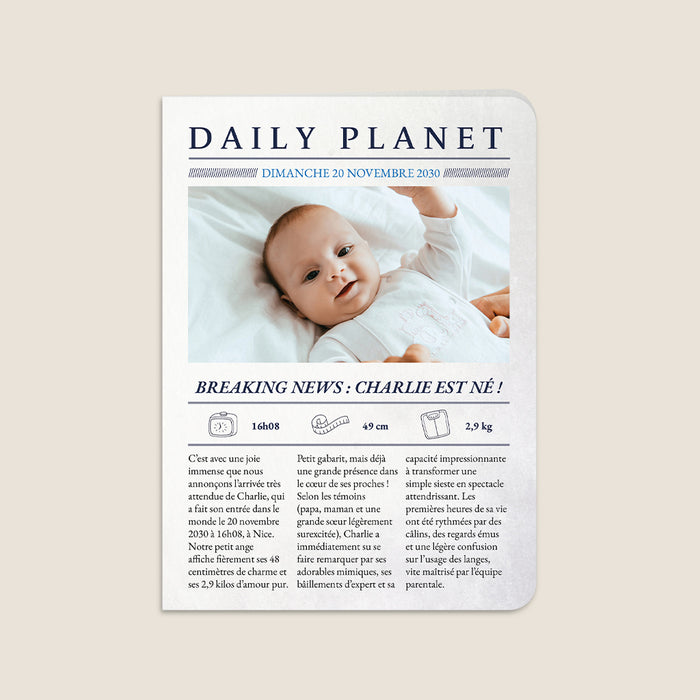 Les iconiques de Planet Cards Le journal de bébé