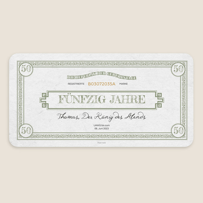 Originelle Einladungskarten Erwachsene Der amerikanische Dollar