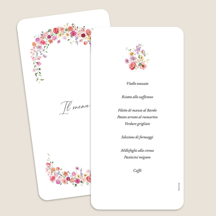 Menù di nozze Cronache fiorite