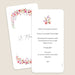 Menu de mariage Chroniques Fleuries