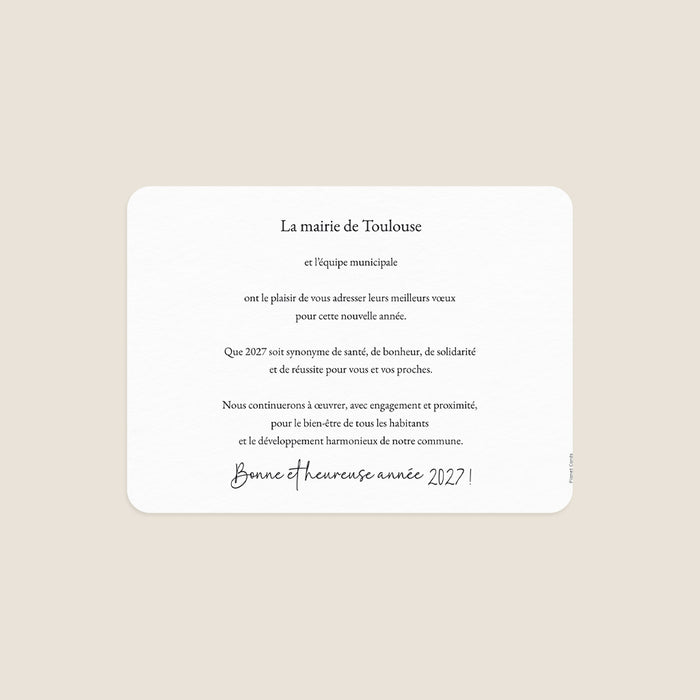 Cartes de Voeux Mairie Vœux de la Mairie