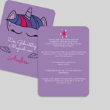 Violettes Einhorn und Sterne