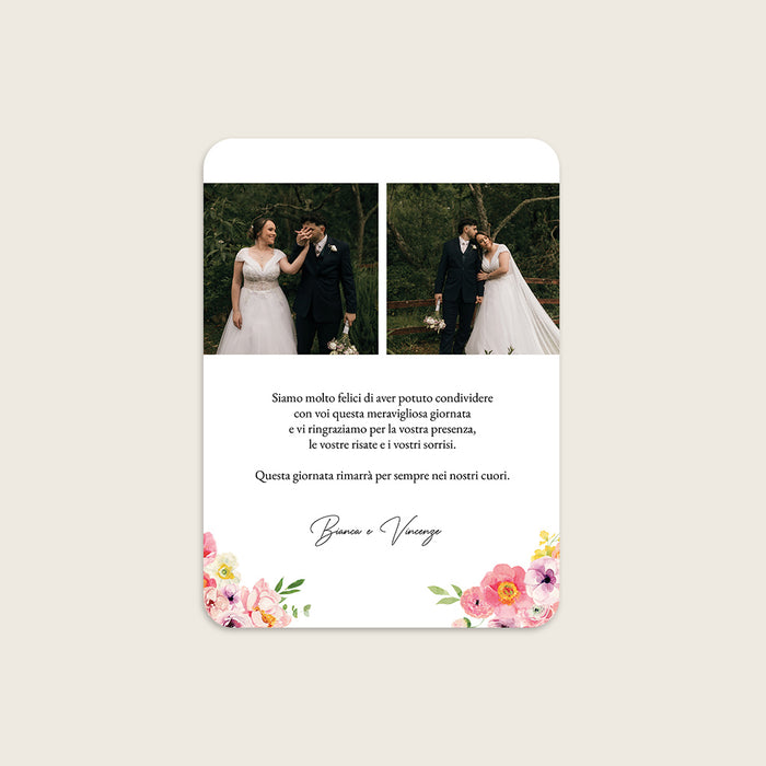 Ringraziamento matrimonio Ranuncoli