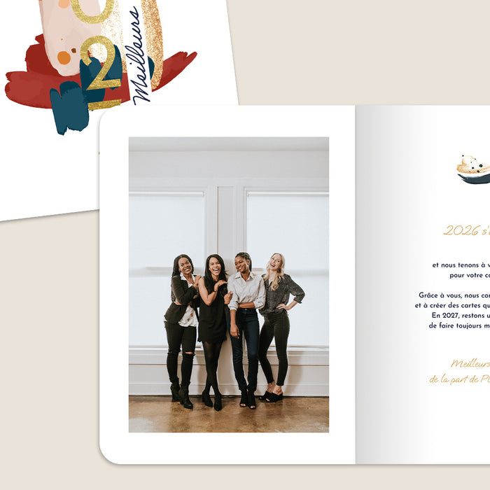 Cartes de Voeux Mairie Pinceau abstrait & aplats graphiques