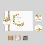 Aquarell und Orangen