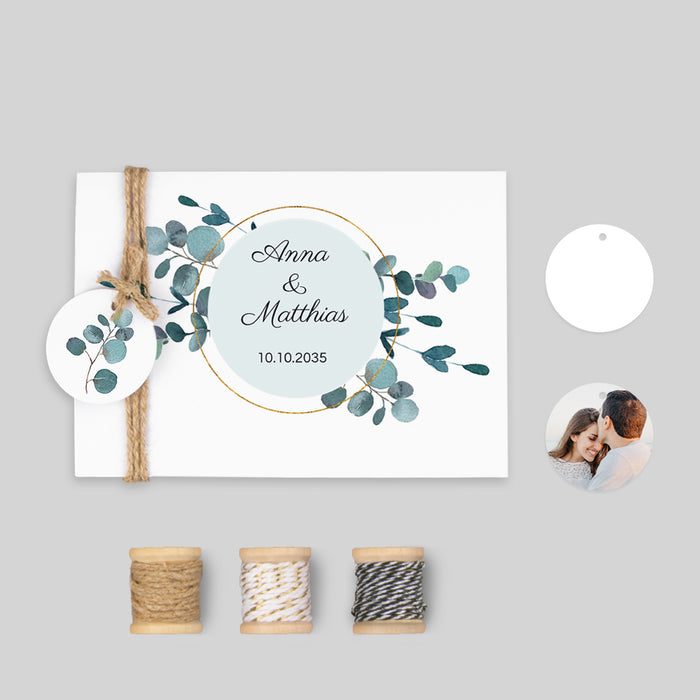 Klassische Hochzeitseinladung Eucalyptus Love