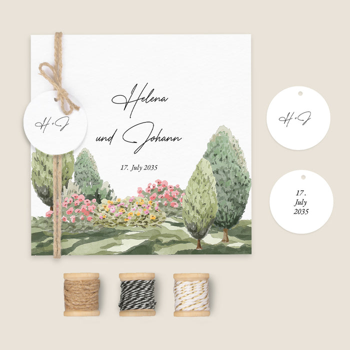 Romantische Hochzeitseinladung Englischer Garten