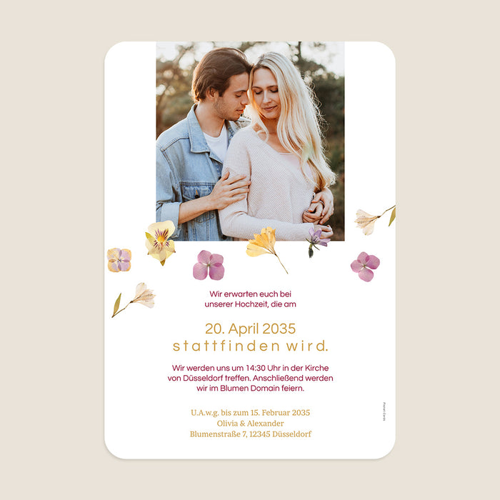 Faire-part mariage Herbier Romantique