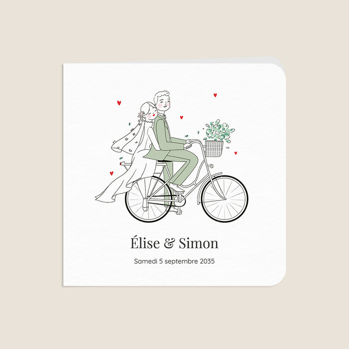 Les iconiques de Planet Cards Mariés à vélo