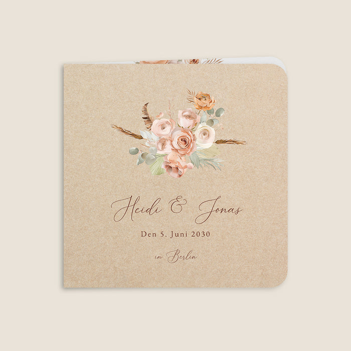 Hochzeitseinladungen Pampasgras & Rustikale Trockenblumen