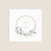 Faire-part mariage moderne Cercle bois et eucalyptus rose