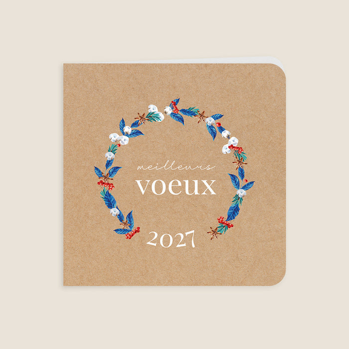 Cartes de Voeux Mairie Voeux et Couronne Végétale