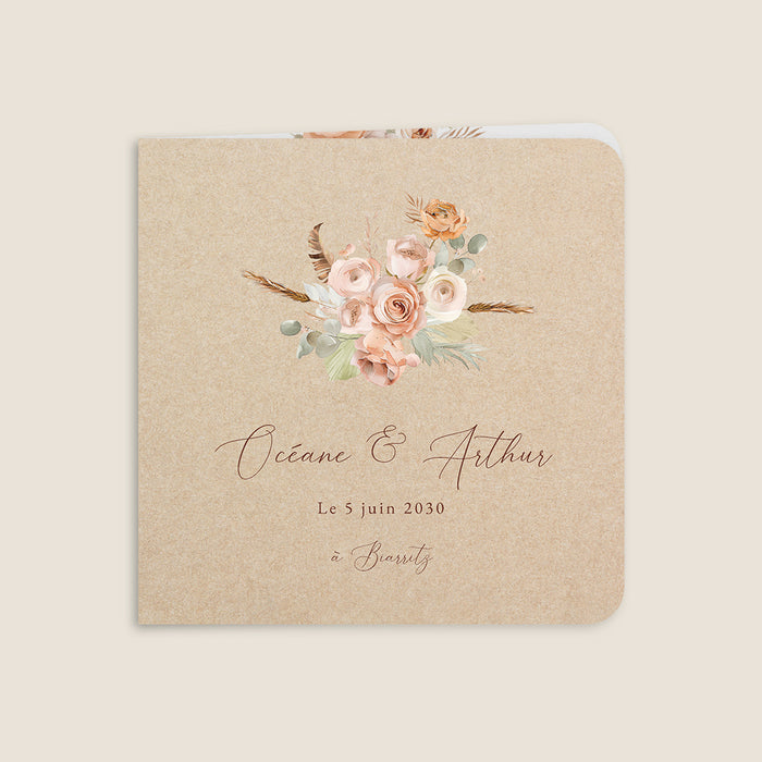 Faire-part mariage Pampas et Fleurs Séchées Champêtres