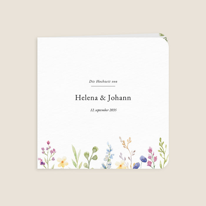 Moderne Einladungskarten Hochzeit Blumengarten