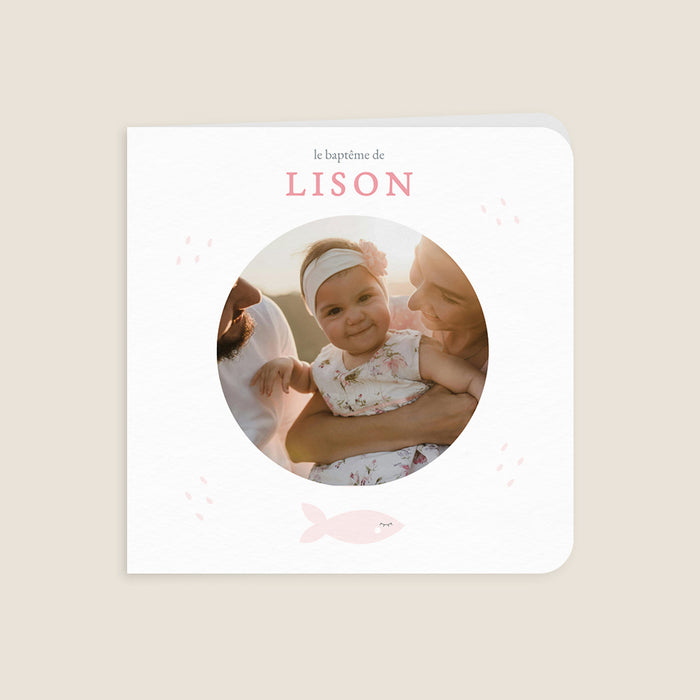 Faire-part baptême fille Poisson Tout Doux