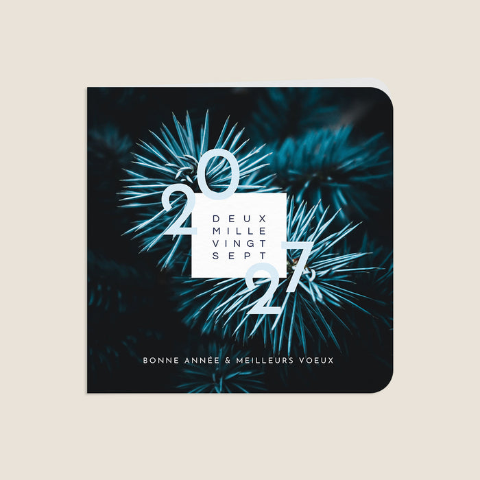 Cartes de Voeux Mairie Sapin Bleu
