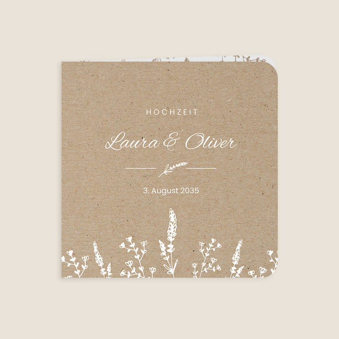 Vintage-Hochzeitseinladungen Kraft und florale Süße