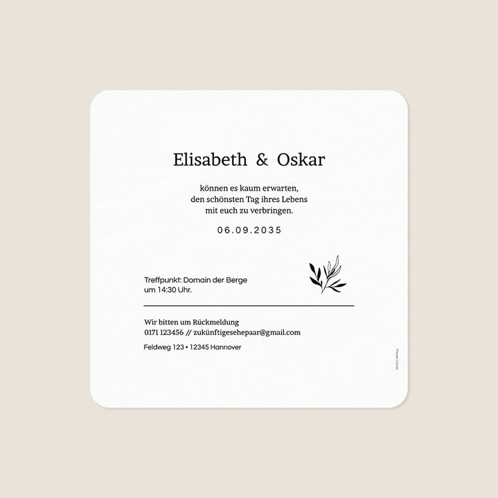 Faire-part mariage moderne Élégance Végétale