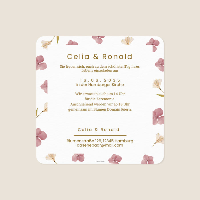 Romantische Hochzeitseinladung Herbarium