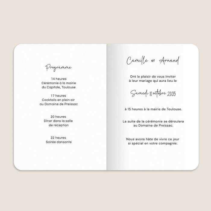 Faire-part mariage moderne Portrait Photo