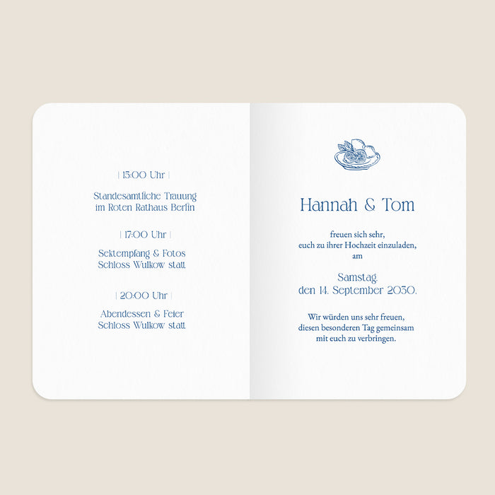 Originelle Hochzeitseinladungen Streifen & Zitronen