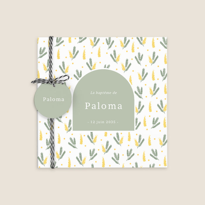 Faire-part baptême original Petit Mimosa Champêtre