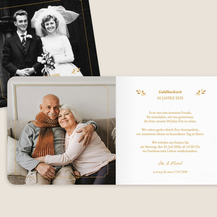 Geburtstagskarten Goldene Hochzeit und großes Foto