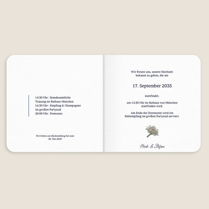 Romantische Hochzeitseinladung Ein Paar im Paradies