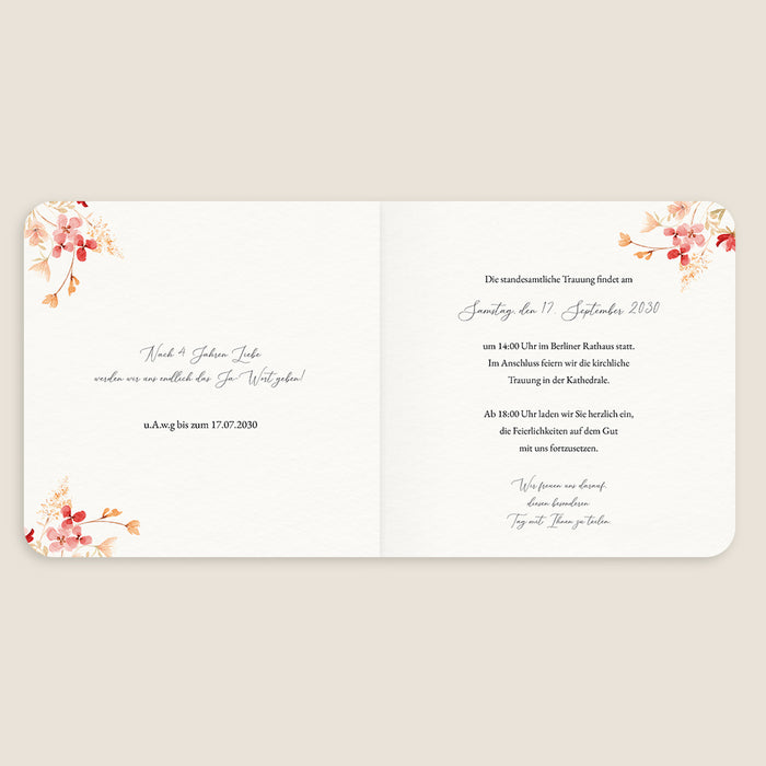 Hochzeitseinladungen Sommerblumenkronen