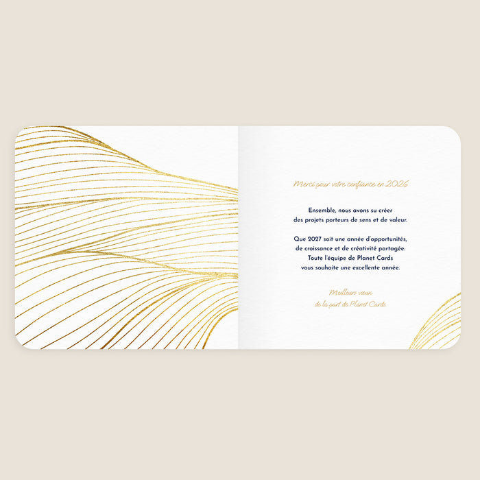 Cartes de Voeux Mairie Abstrait & lignes dorées