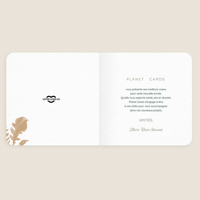 Cartes de Voeux Mairie Feuilles d'Arbres Kraft
