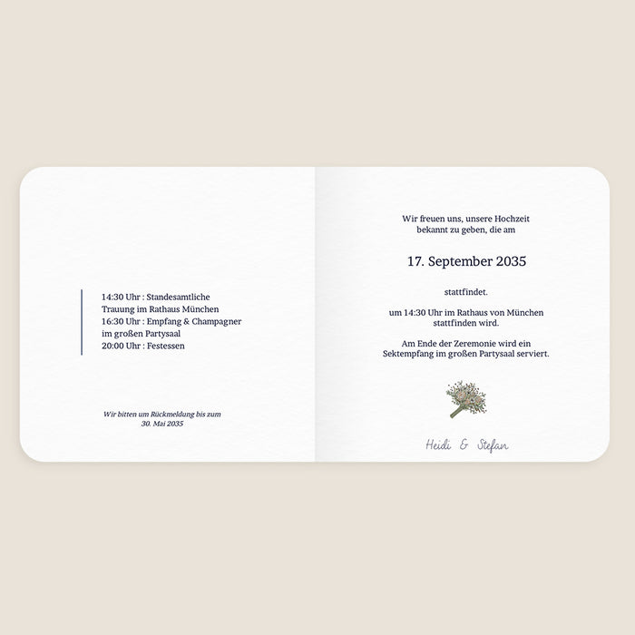 Romantische Hochzeitseinladung Ein Paar im Paradies