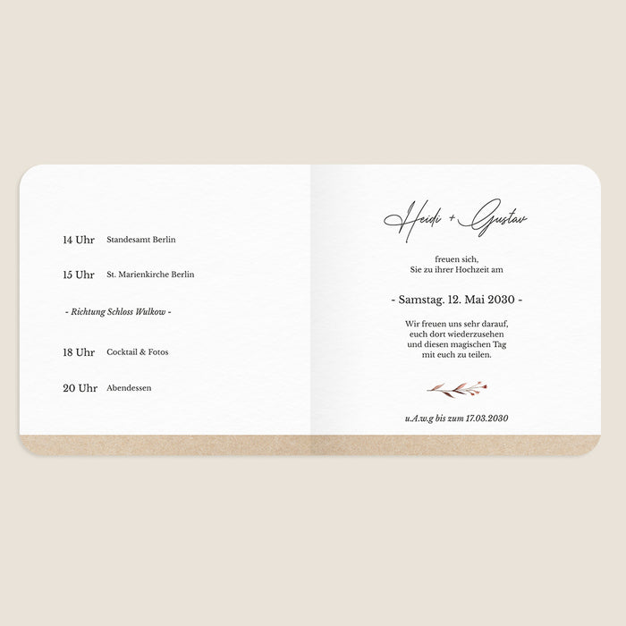 Moderne Einladungskarten Hochzeit Alma