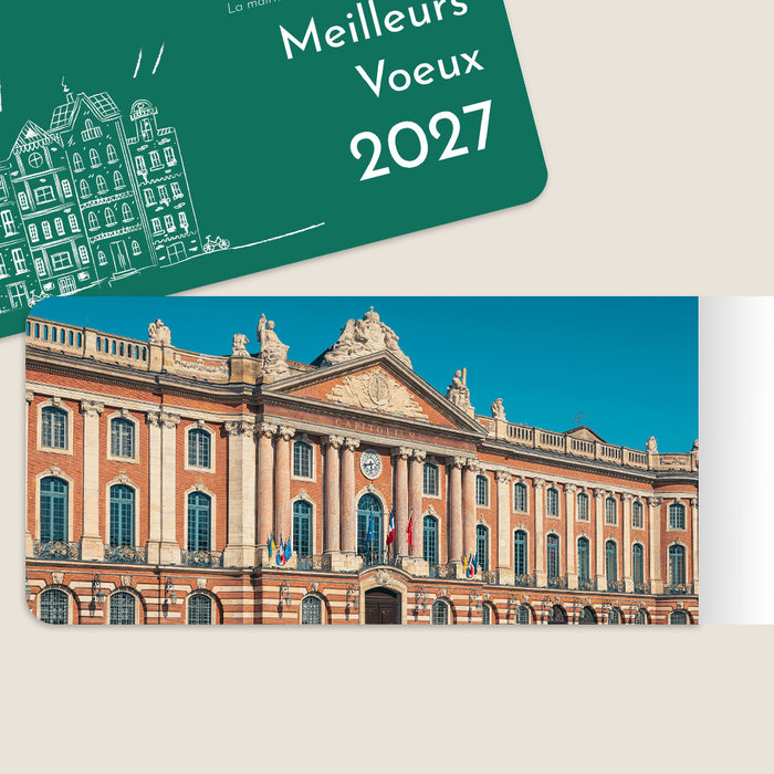 Cartes de Voeux Mairie Ville Illustrée