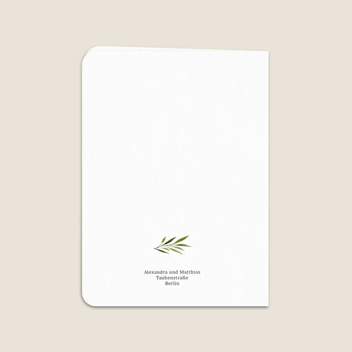 Moderne Einladungskarten Hochzeit Bogen und Blätter
