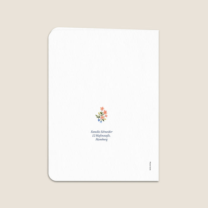 Kommunion Einladungskarten Kreuz und Blumenkranz