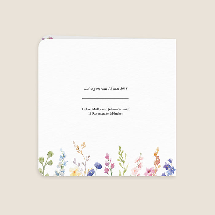 Moderne Einladungskarten Hochzeit Blumengarten
