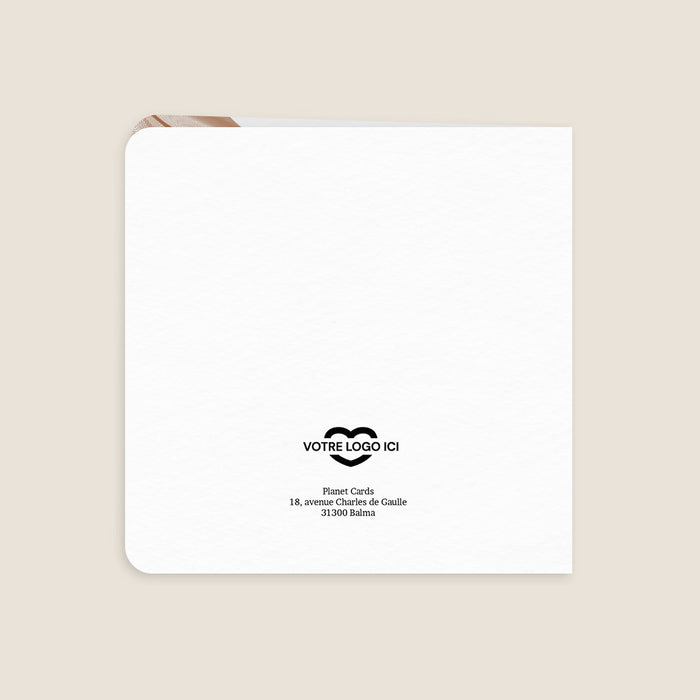 Cartes de Voeux Mairie Feuille cuivrée et lignes