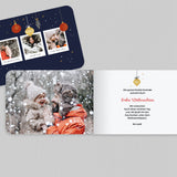 Weihnachtskugeln und Fotos