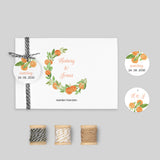 Aquarell und Orangen